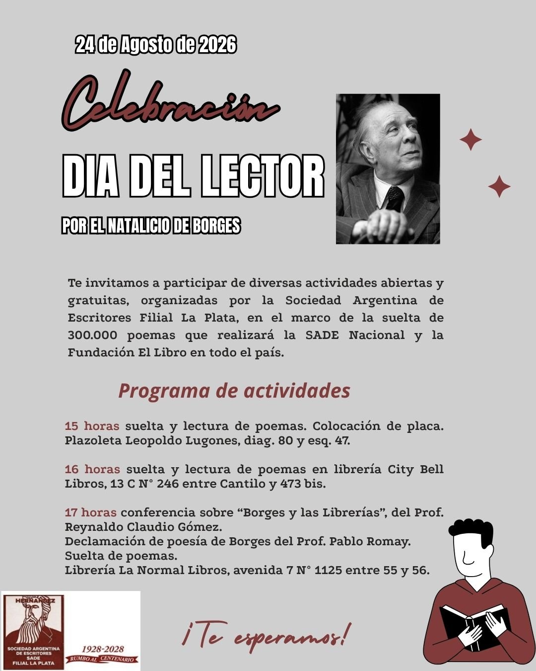 Celebración del Día del Lector organizada por la SADE Filial La Plata