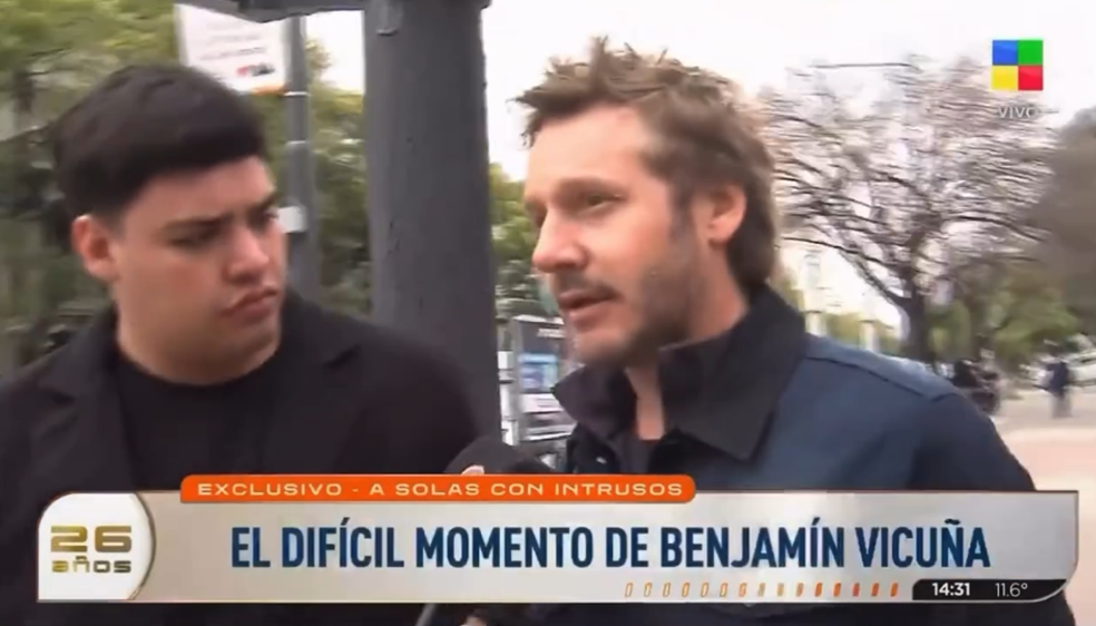 Mariano Costa entrevista a Benjamín Vicuña para el programa Intrusos.